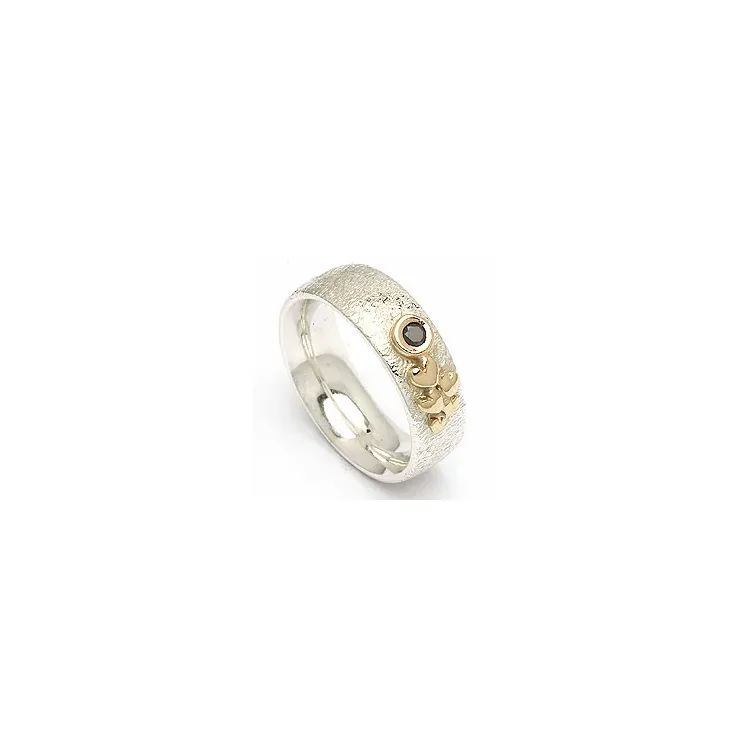 Giftering fra rs of scandinavia i sølv og alm. gull 0,05 ct