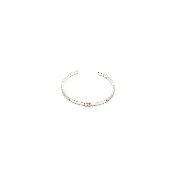 RS of Scandinavia hjerte armring i sølv og 14 karat gull