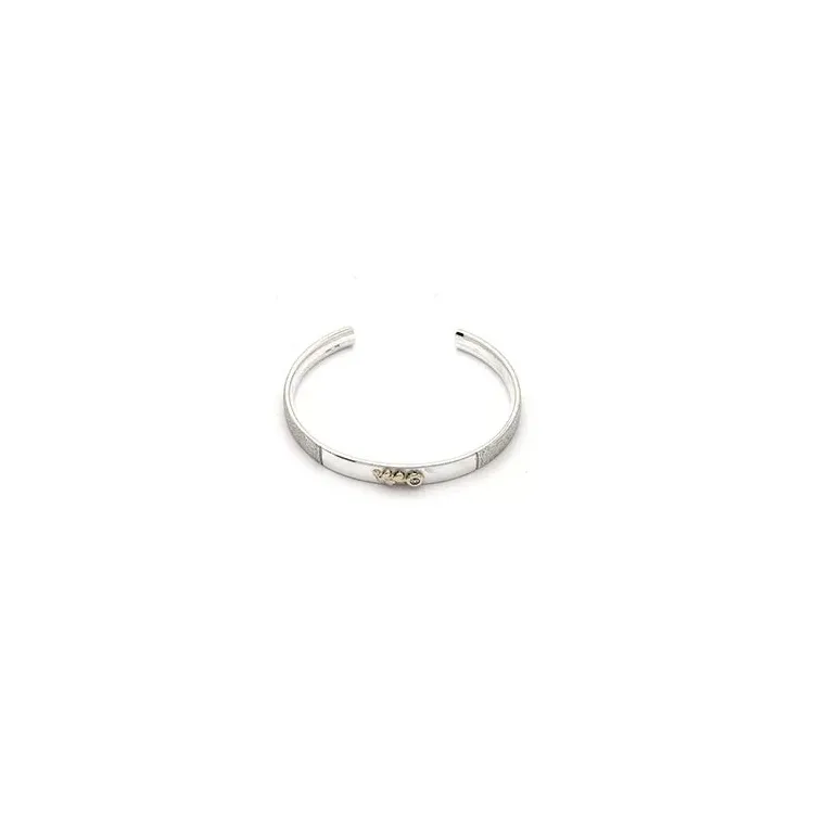 RS of Scandinavia hjerte armring i sølv og 14 karat gull hvit zirkon