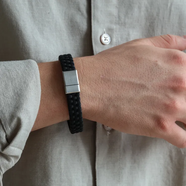 Nordahl andersen svart armbånd i lær