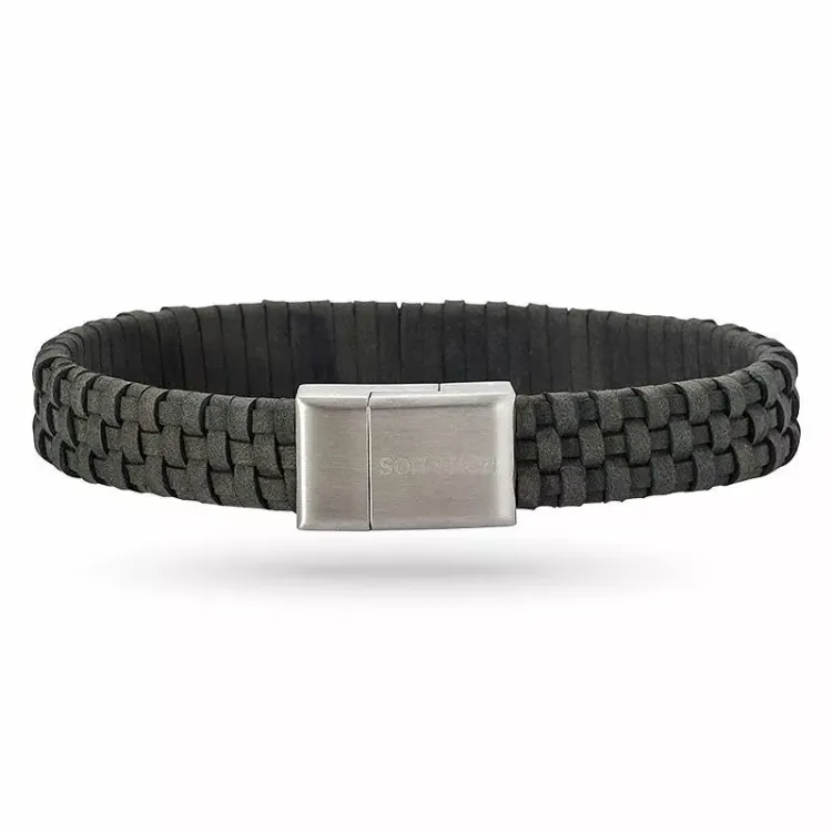 Nordahl andersen grå armbånd i lær