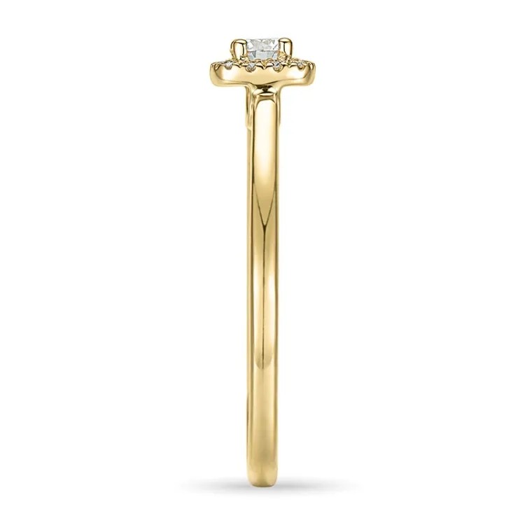 firkantet diamant ring i 14 karat gull 0,15 ct 0,06 ct