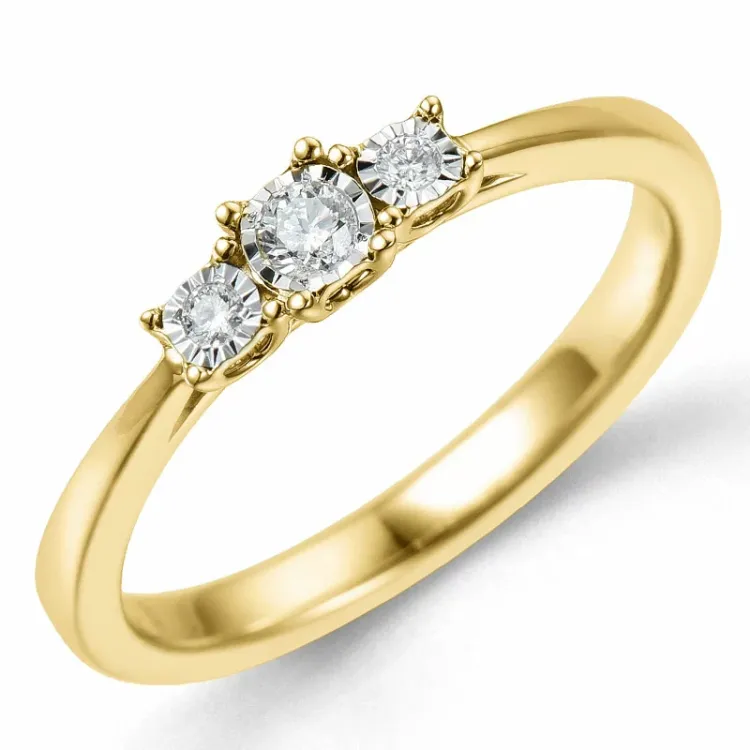 kolleksjonsprøve diamantring i 14 karat gull og hvitt gull 0,06 ct 0,03 ct