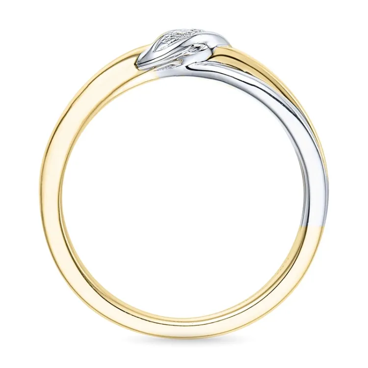 diamantring i 14 karat gull og hvitt gull 0,03 ct
