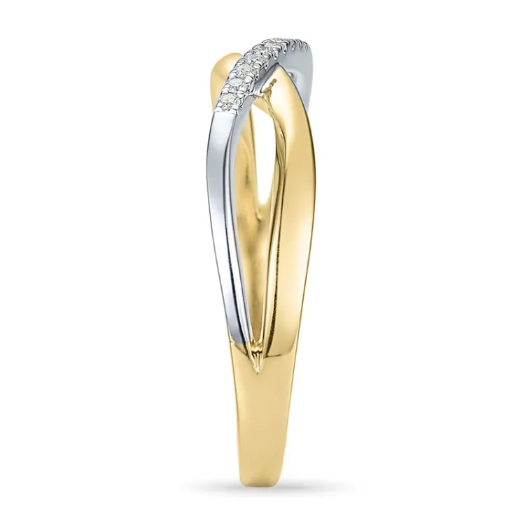 diamant ring i 14 karat gull og hvitt gull 0,04 ct