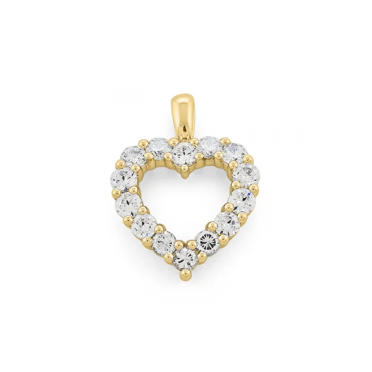 hjerte anheng i 14 karat gull 1,40 ct