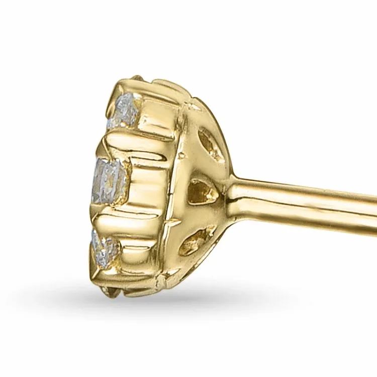 runde diamant ørestikker i 14 karat gull med diamant og diamant 