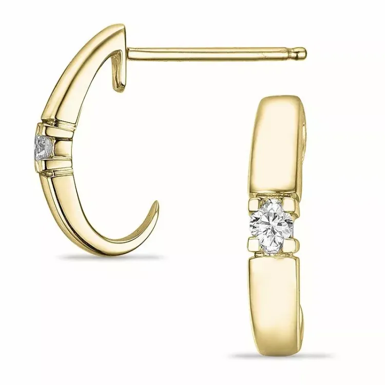 diamant halvcreol i 14 karat gull med diamant