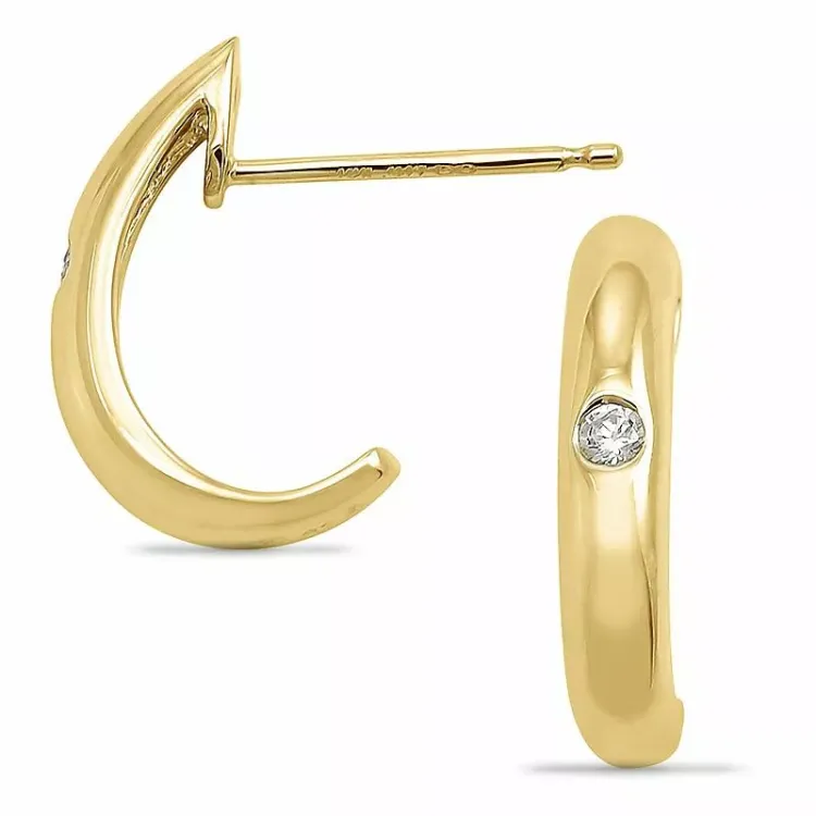 diamant halvcreol i 14 karat gull med diamant