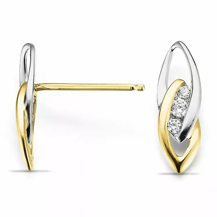 infinity diamant øredobber i 14 karat gull og hvitt gull med diamant