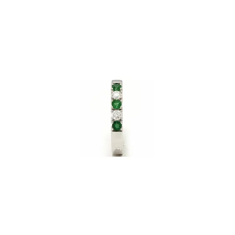 kraftige smaragd alliansering i 14 karat hvitt gull 2 x 0,10 ct 0,36 ct