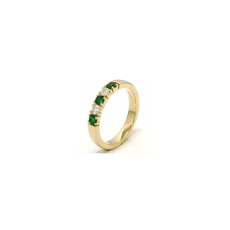kraftige smaragd alliansering i 14 karat gull 2 x 0,10 ct 