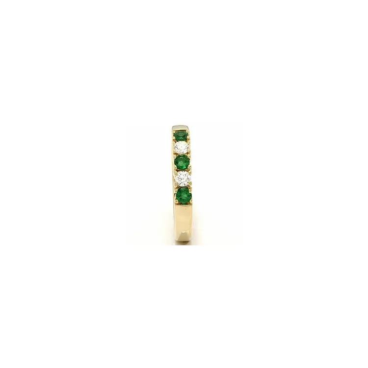 kraftige smaragd alliansering i 14 karat gull 2 x 0,10 ct 
