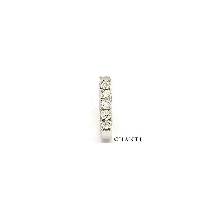 Ekte alliansering i 14 karat hvitt gull 5 x 0,15 ct