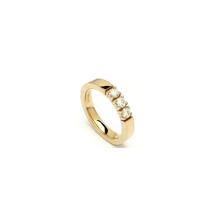 alliansering i 14 karat gull 3 x 0,15 ct