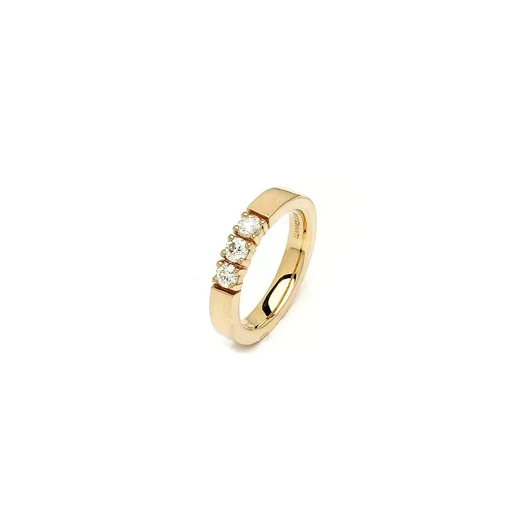 alliansering i 14 karat gull 3 x 0,15 ct