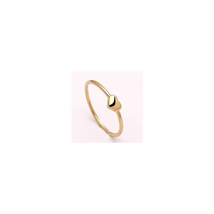 Smal Simple Rings hjerte ring i forgylt sølv