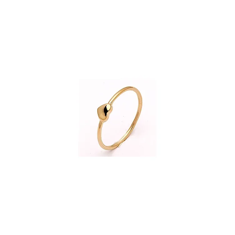 Smal Simple Rings hjerte ring i forgylt sølv