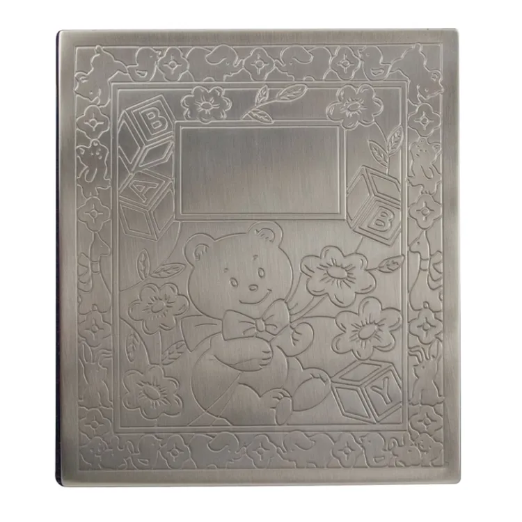 Dåpsgave: bamse fotoalbum i fortinnet  modell: 157-76624