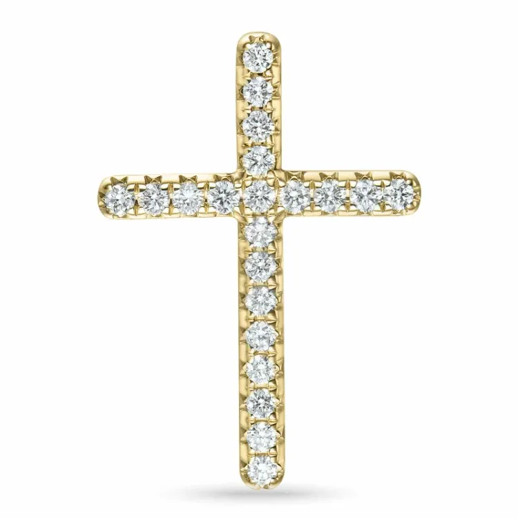 kors diamant anheng i 14 karat gull 0,251 ct
