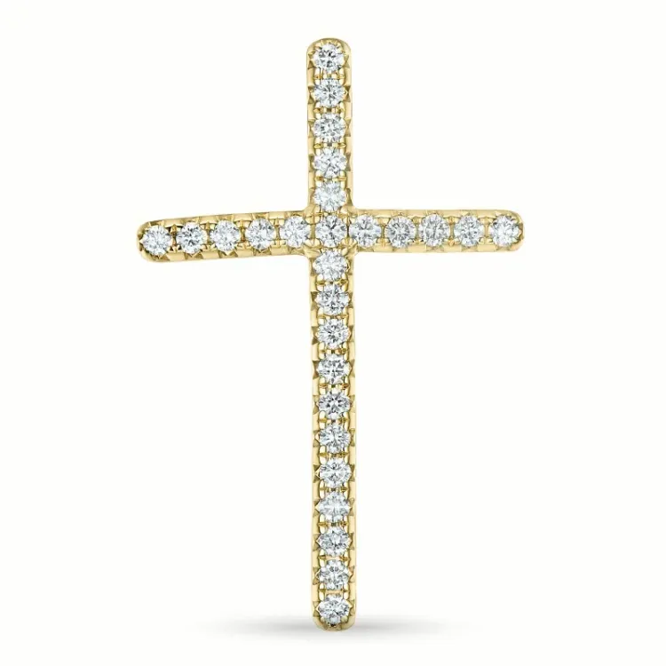 kors diamant anheng i 14 karat gull 0,339 ct