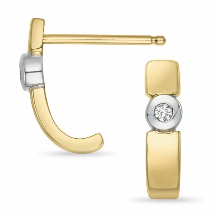 creol i 14 karat gull og hvitt gull med diamant