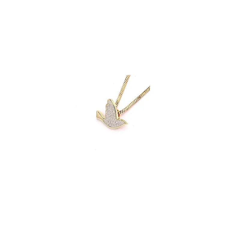 fugl diamant anheng i 14 karat gull med rhodium 0,0208 ct