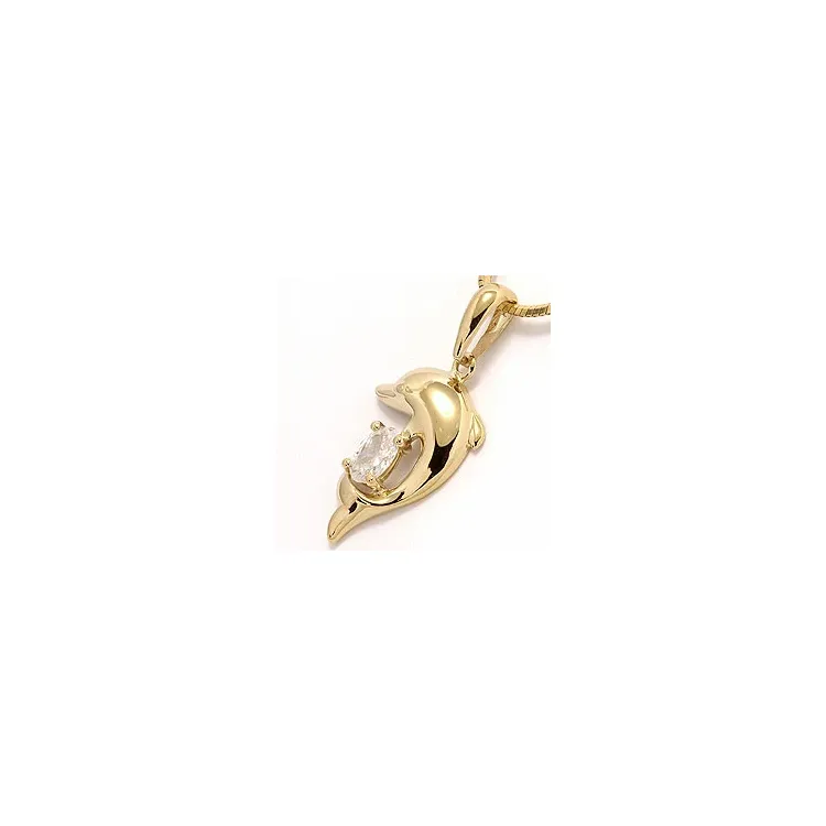Delfin anheng i 14 karat gull
