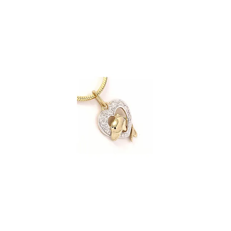 delfin anheng i 14 karat gull med rhodium