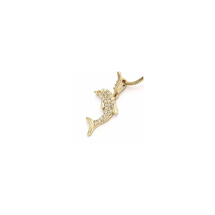 Delfin anheng i 9 karat gull