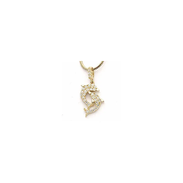 Delfin anheng i 9 karat gull