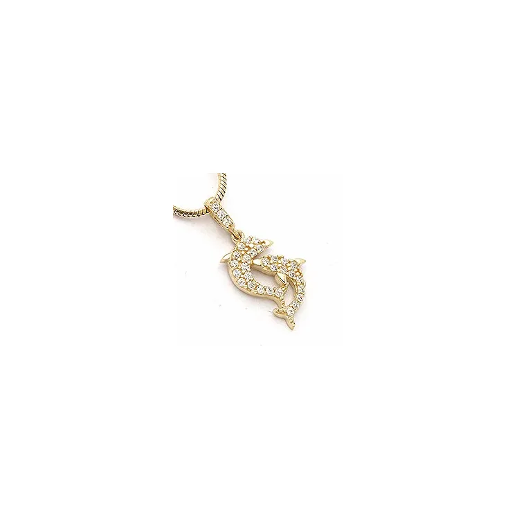 Delfin anheng i 9 karat gull