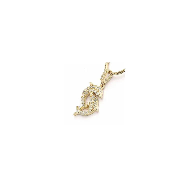 Delfin anheng i 9 karat gull