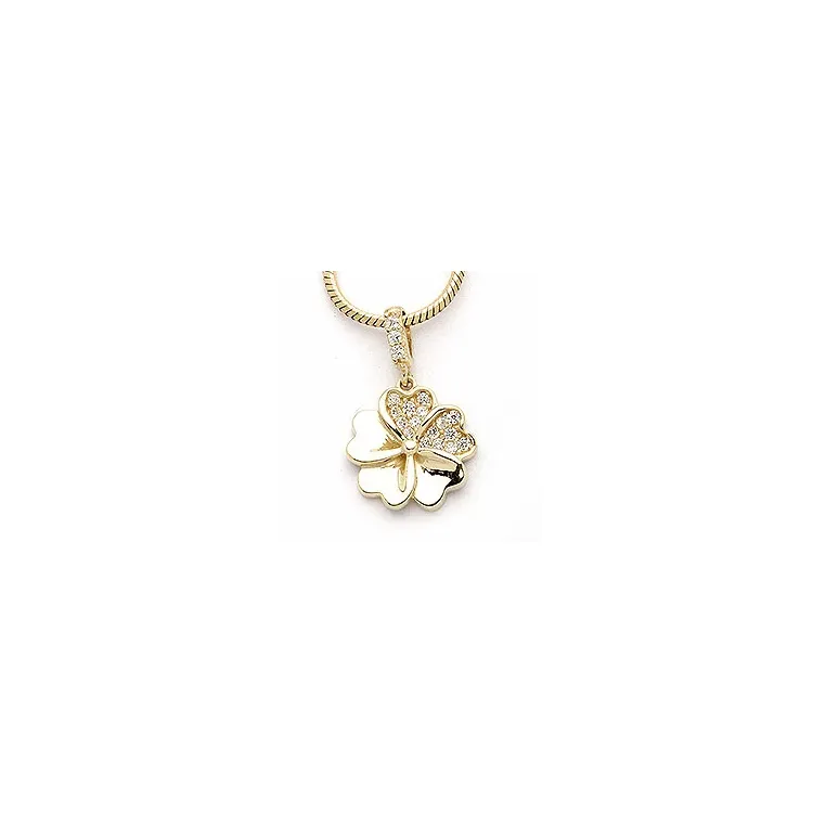 Blomst anheng i 14 karat gull