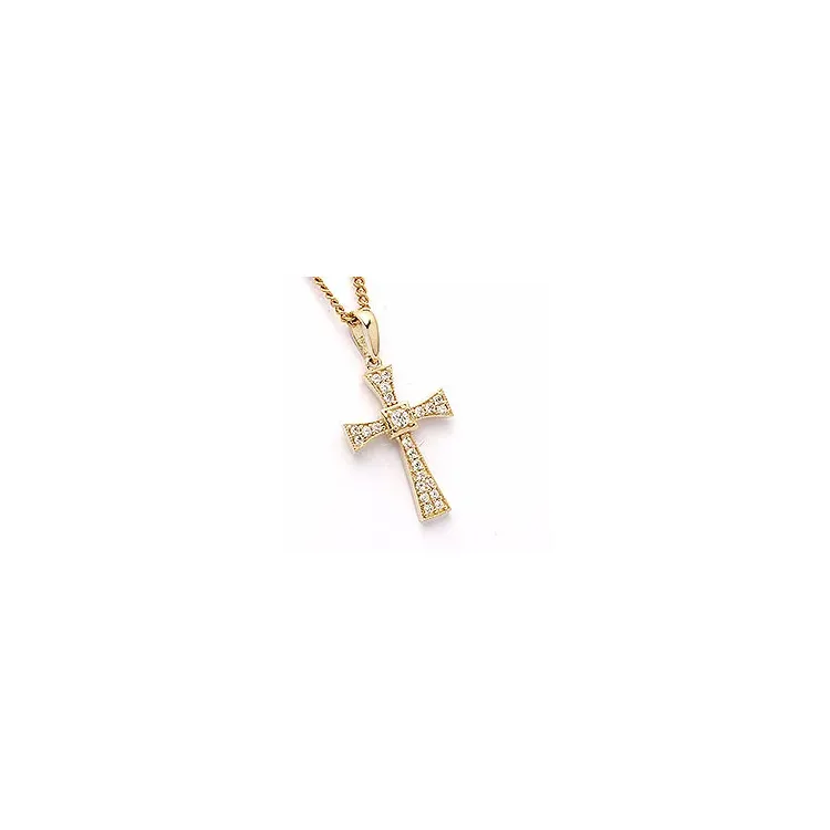 kors zirkon anheng i 9 karat gull