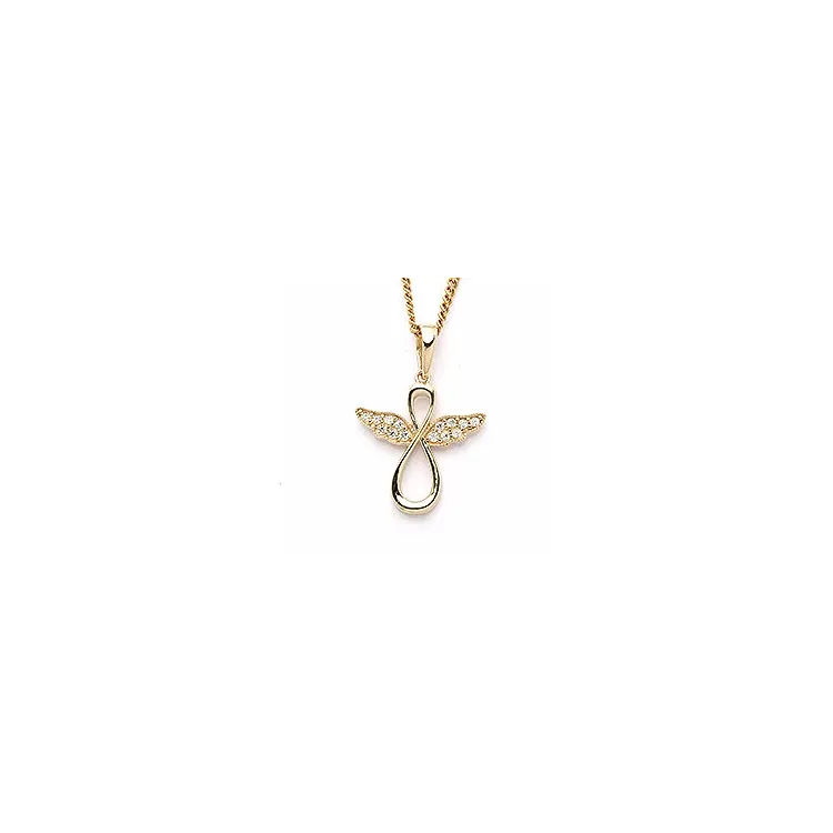Elegant engel anheng i 9 karat gull