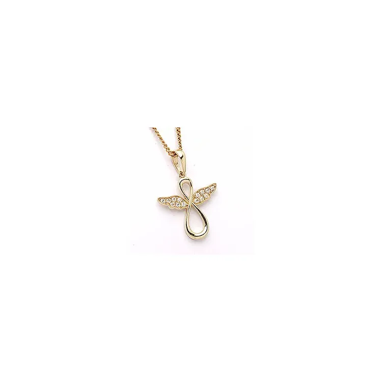 Elegant engel anheng i 9 karat gull