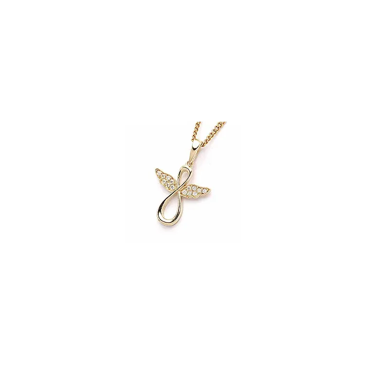 Elegant engel anheng i 9 karat gull