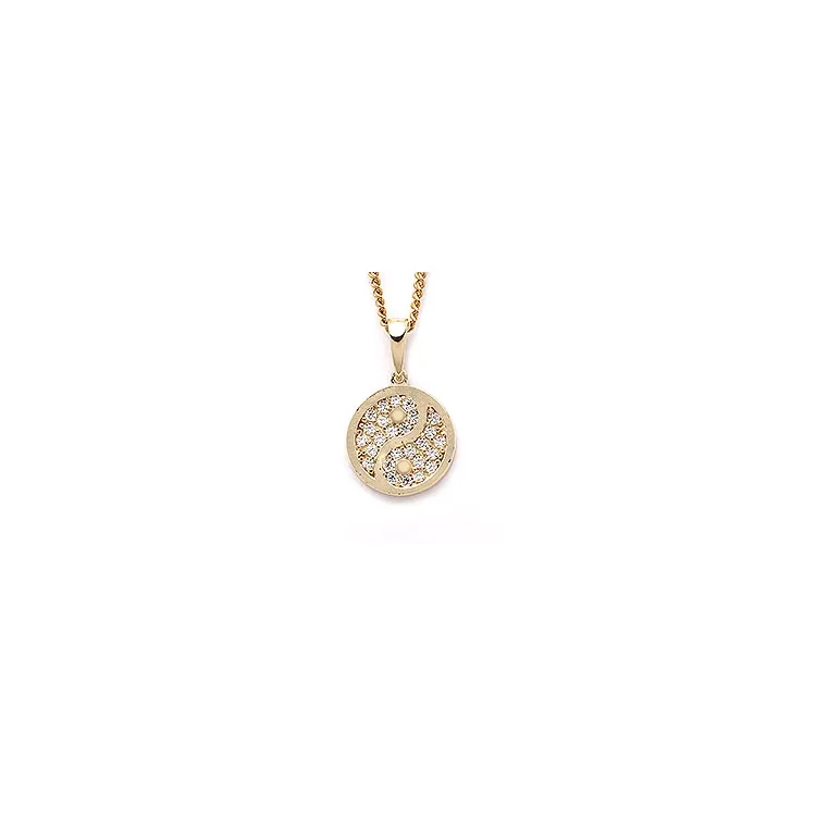 Yin og Yang anheng i 9 karat gull