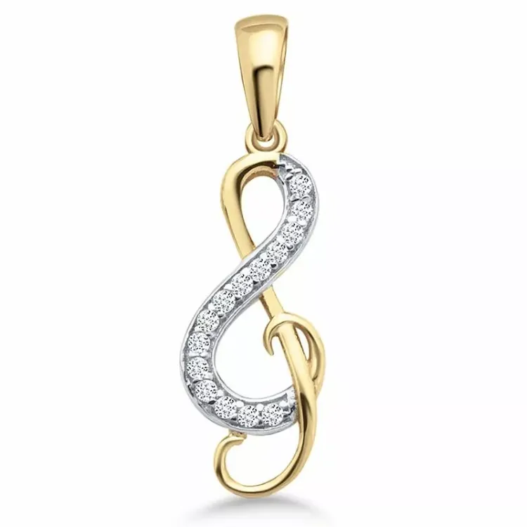 note anheng i 9 karat gull og hvitt gull - Gold Collection