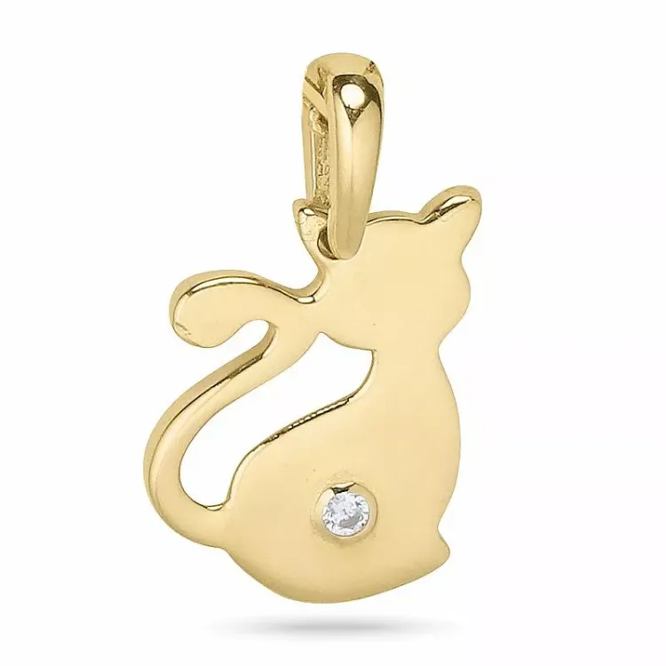 katt anheng i 9 karat gull - Gold Collection