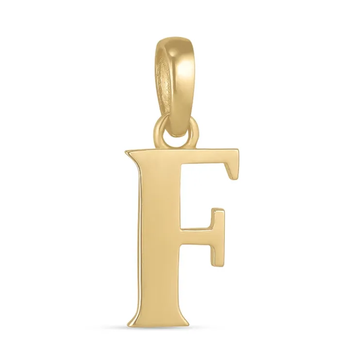 bokstav f anheng i 9 karat gull - My Letter