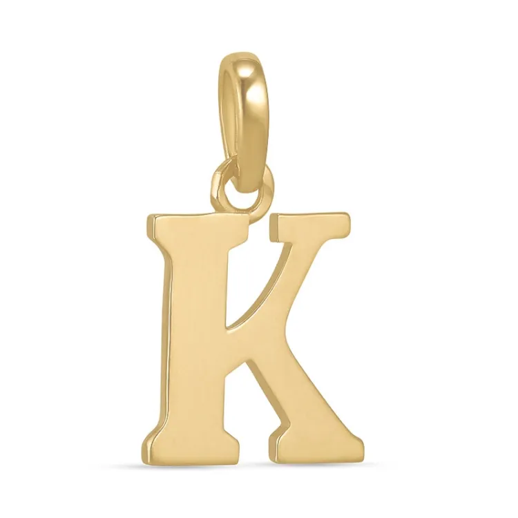 bokstav k anheng i 9 karat gull - My Letter