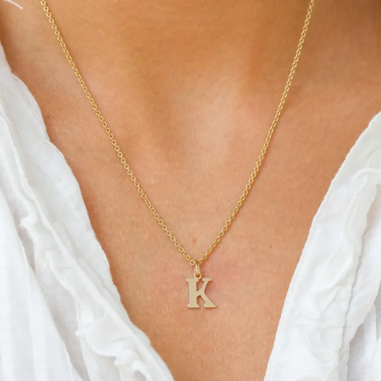 bokstav k anheng i 9 karat gull - My Letter