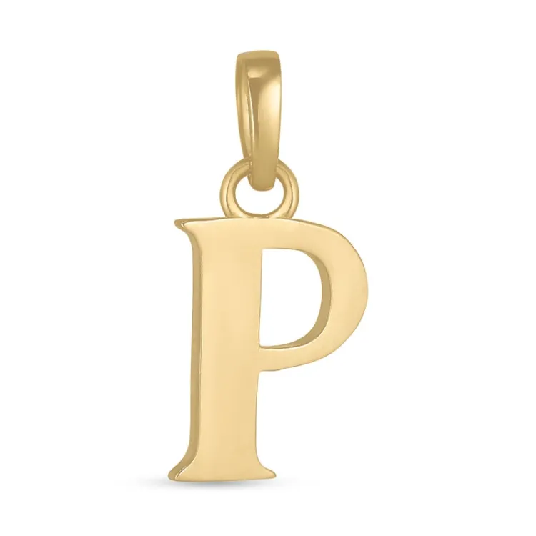 bokstav p anheng i 9 karat gull - My Letter