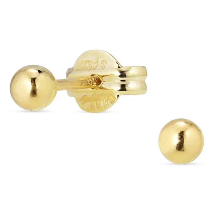 3 mm kule gulløredobb i 9 karat gull - Gold Collection
