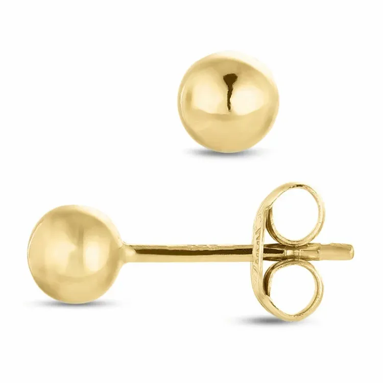 4 mm kule øredobber i 9 karat gull - Gold Collection