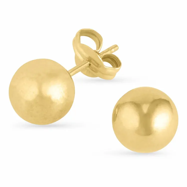 7 mm kule øredobber i 9 karat gull - Gold Collection
