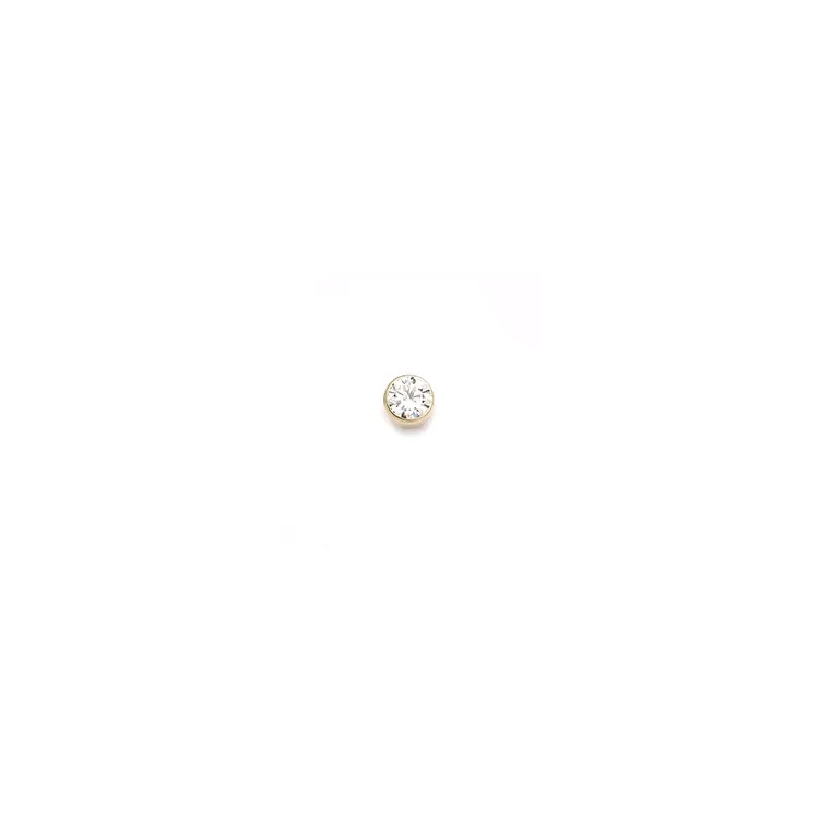 1/2 par 3 mm øredobber i 9 karat gull med zirkon - Gold Collection