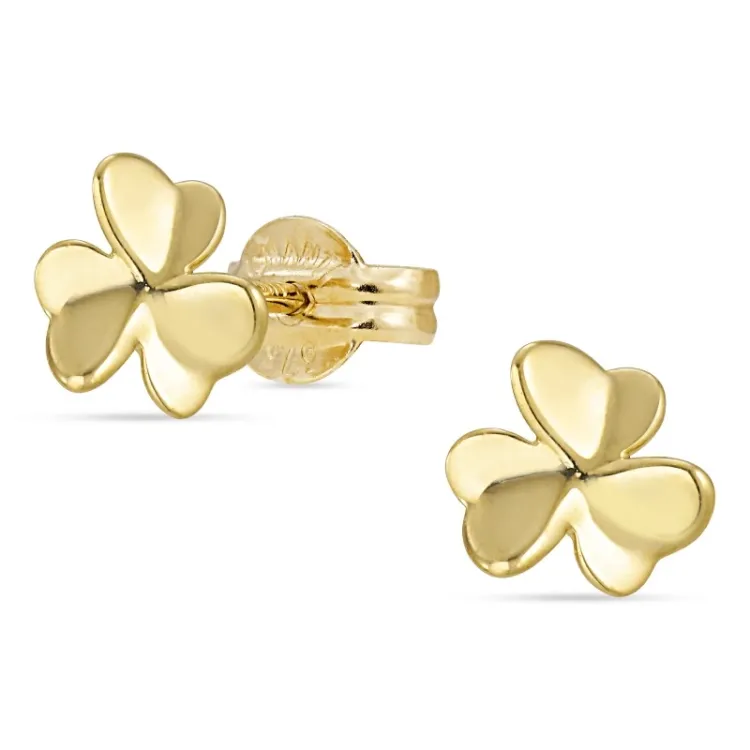 trekløver øredobber i 8 karat - Gold Collection